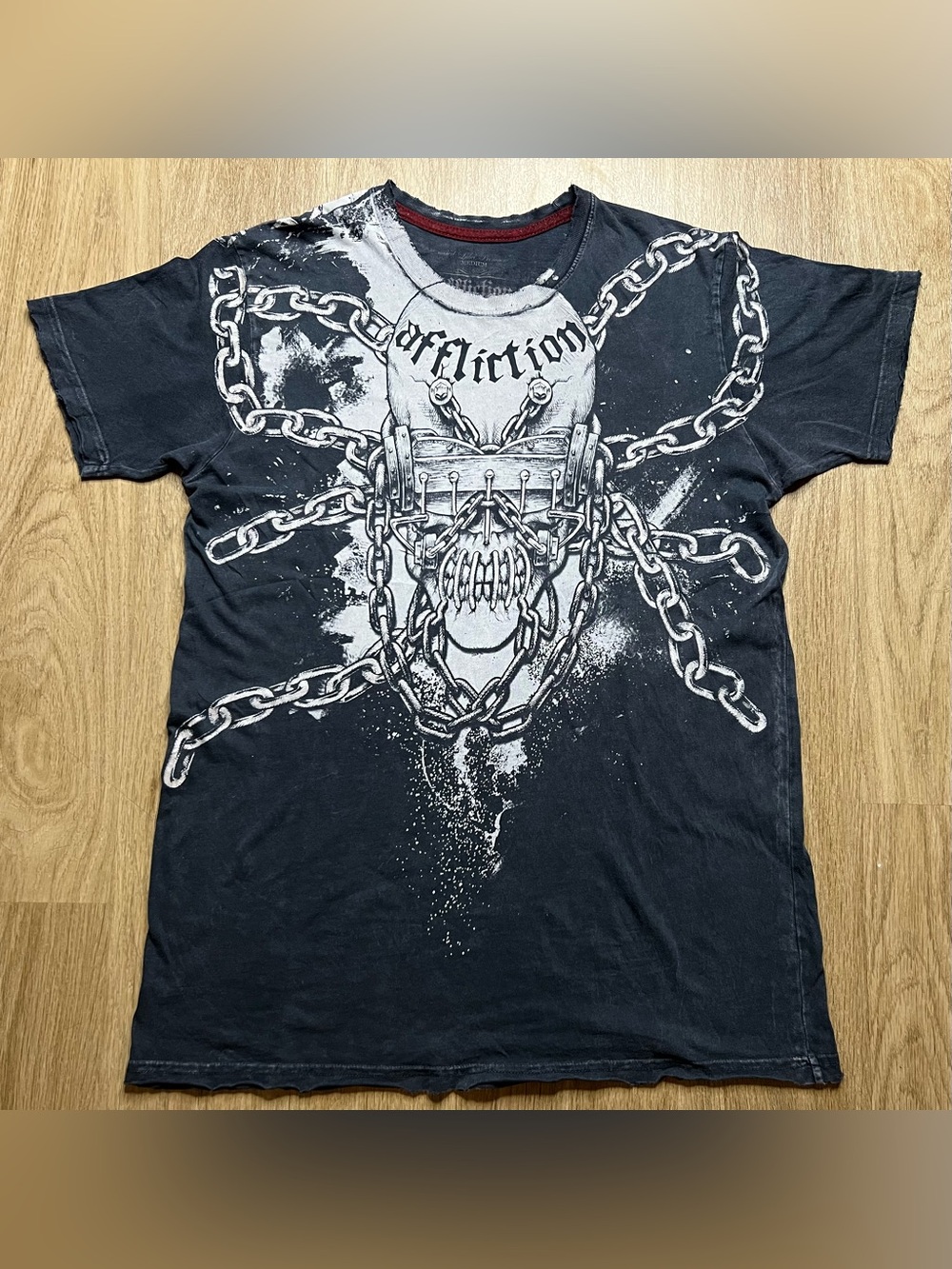 Rare Y2K Affliction x Megadeth Distressed Shirt Sz Medium